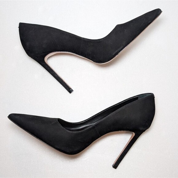 Schutz Lou High Stiletto Black Suede Pump Heel - Picture 8 of 11